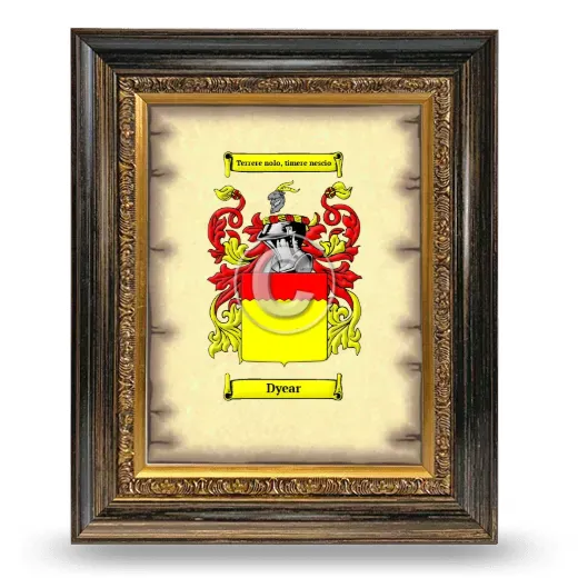 Dyear Coat of Arms Framed - Heirloom