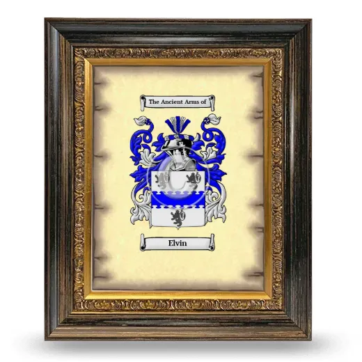 Elvin Coat of Arms Framed - Heirloom