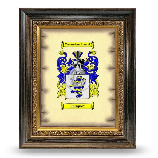 Enriquez Coat of Arms Framed - Heirloom