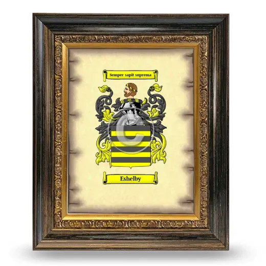 Eshelby Coat of Arms Framed - Heirloom