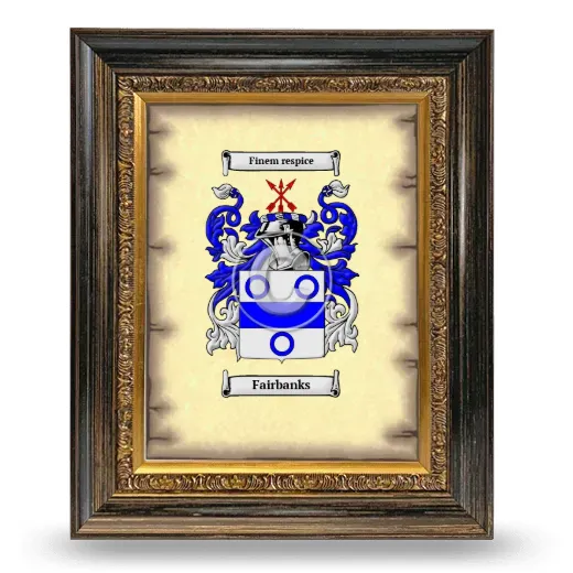 Fairbanks Coat of Arms Framed - Heirloom