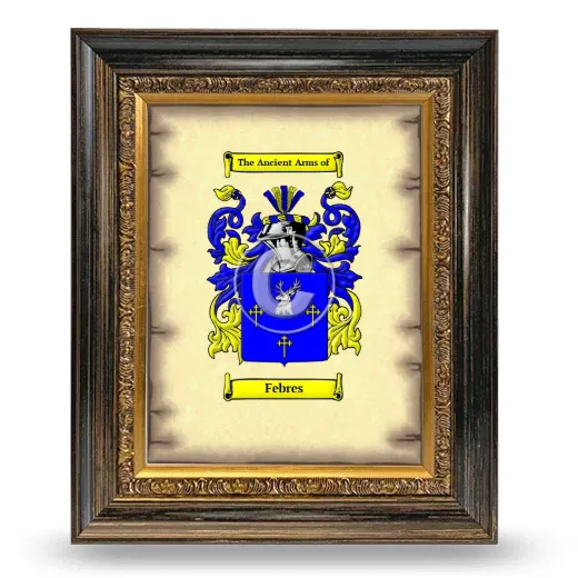 Febres Coat of Arms Framed - Heirloom