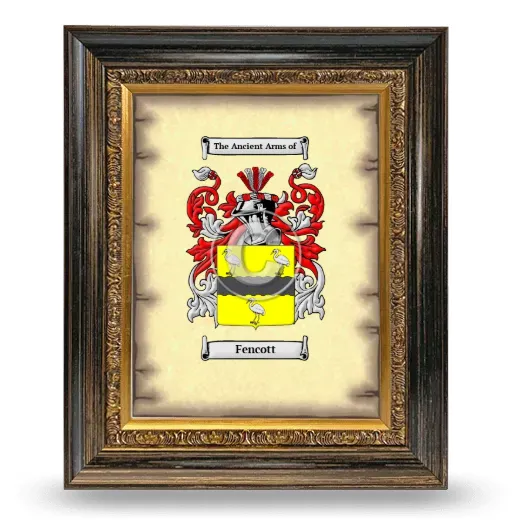Fencott Coat of Arms Framed - Heirloom