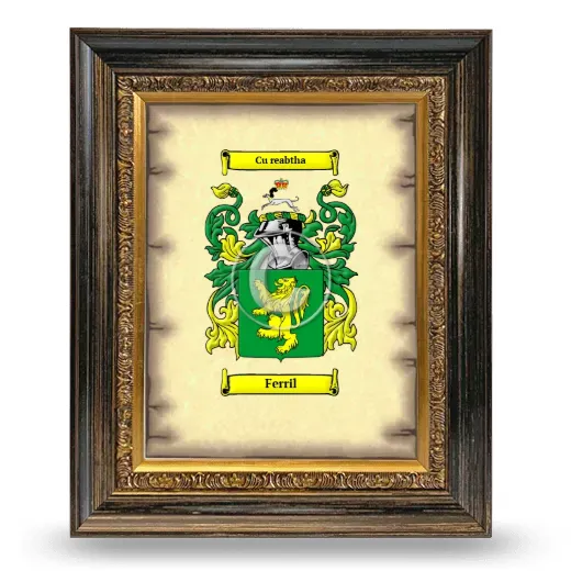 Ferril Coat of Arms Framed - Heirloom