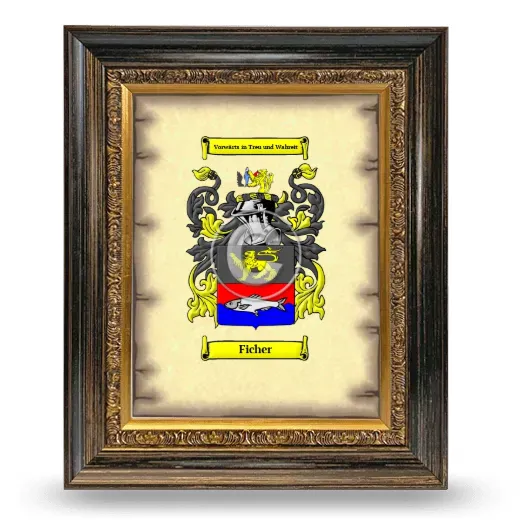 Ficher Coat of Arms Framed - Heirloom