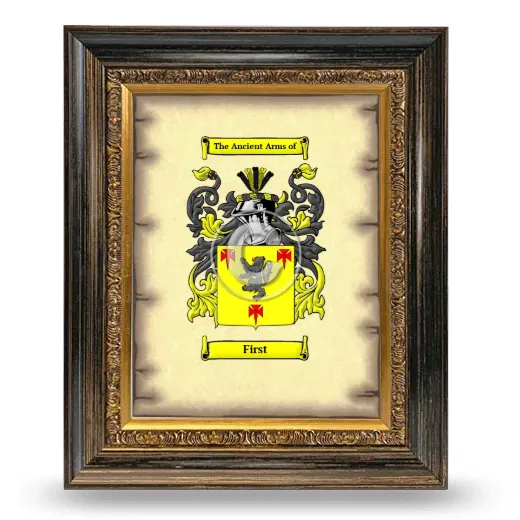 First Coat of Arms Framed - Heirloom