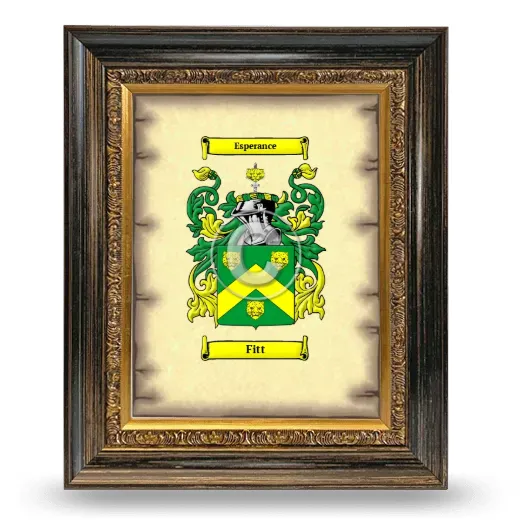 Fitt Coat of Arms Framed - Heirloom