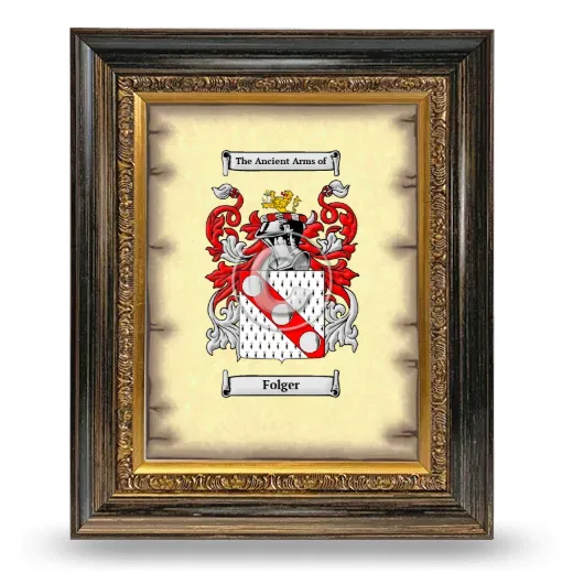 Folger Coat of Arms Framed - Heirloom