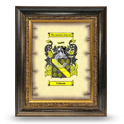 Folsem Coat of Arms Framed - Heirloom