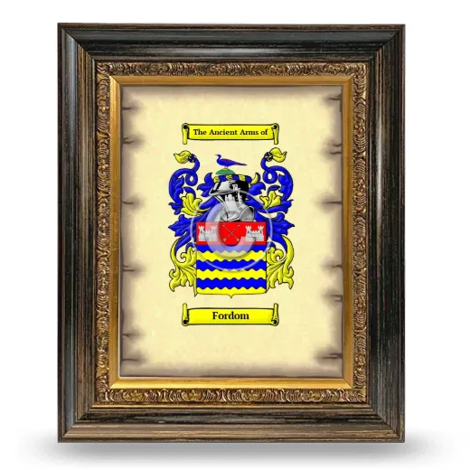 Fordom Coat of Arms Framed - Heirloom
