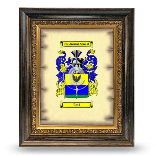 Foti Coat of Arms Framed - Heirloom
