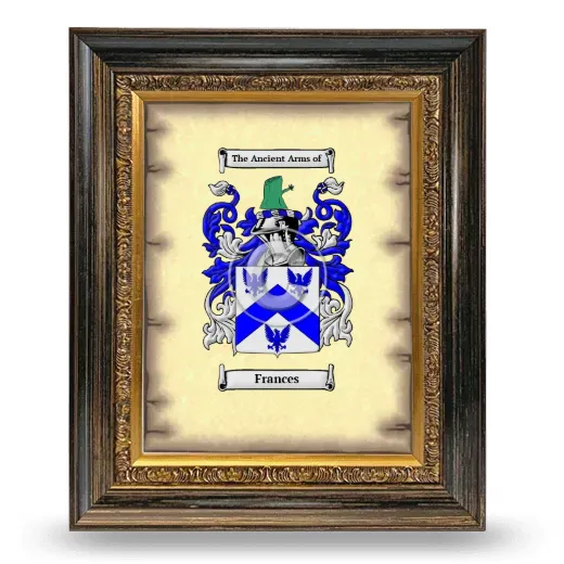 Frances Coat of Arms Framed - Heirloom