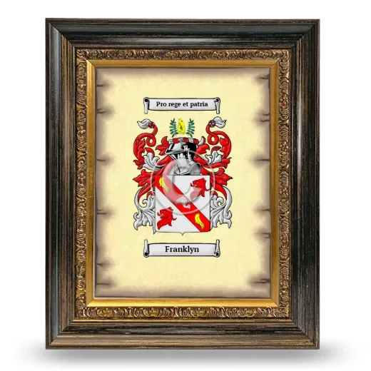 Franklyn Coat of Arms Framed - Heirloom
