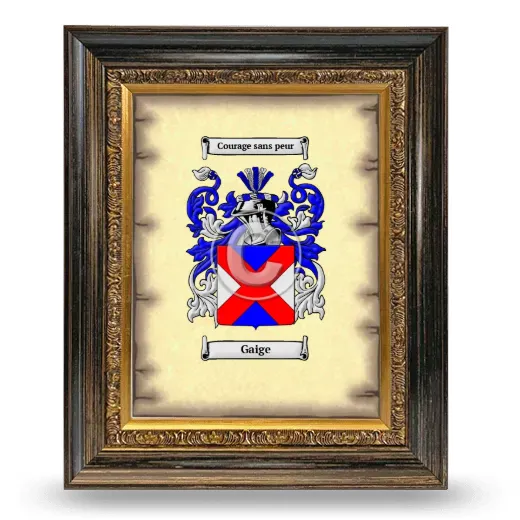 Gaige Coat of Arms Framed - Heirloom