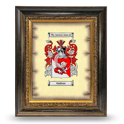 Gaiters Coat of Arms Framed - Heirloom