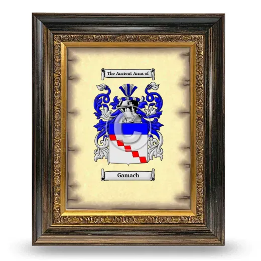 Gamach Coat of Arms Framed - Heirloom