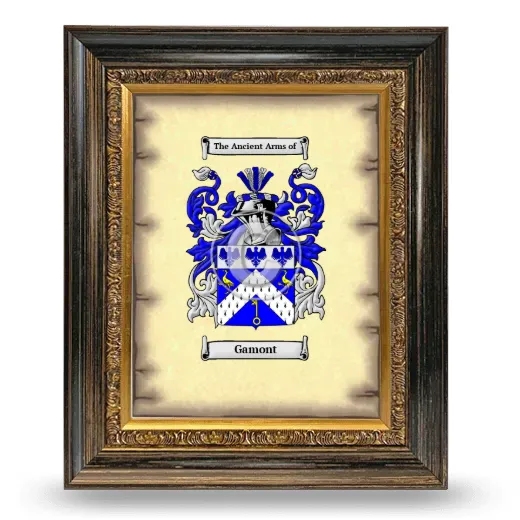 Gamont Coat of Arms Framed - Heirloom