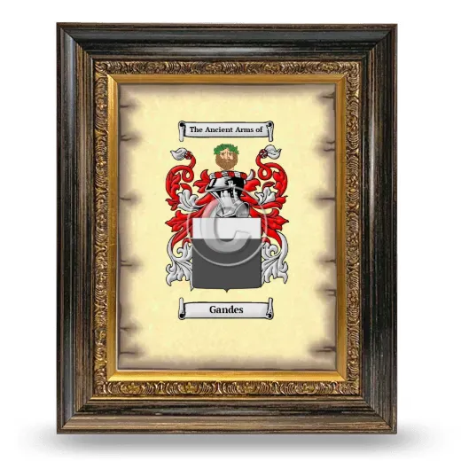 Gandes Coat of Arms Framed - Heirloom