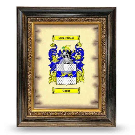 Garat Coat of Arms Framed - Heirloom