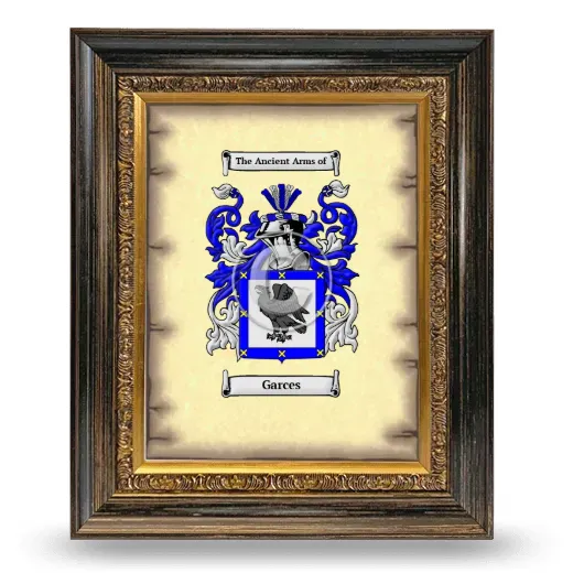 Garces Coat of Arms Framed - Heirloom