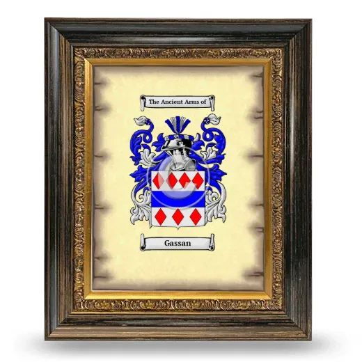 Gassan Coat of Arms Framed - Heirloom