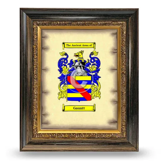 Gauntt Coat of Arms Framed - Heirloom