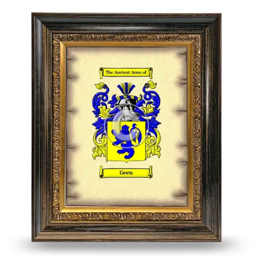 Geen Coat of Arms Framed - Heirloom