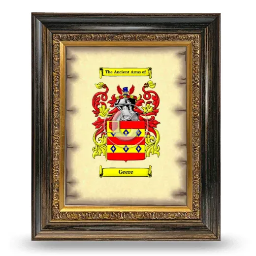 Geere Coat of Arms Framed - Heirloom