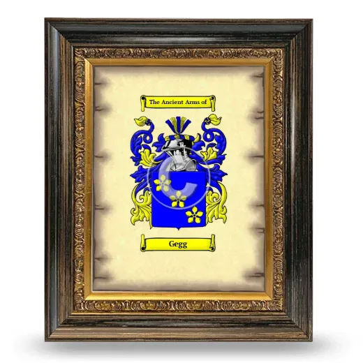Gegg Coat of Arms Framed - Heirloom