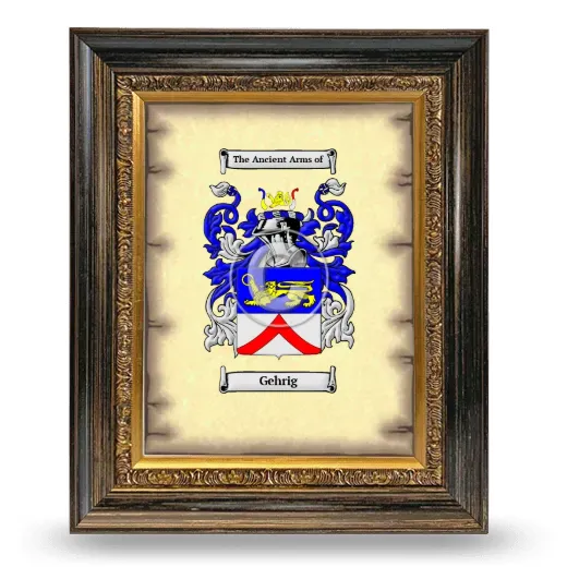Gehrig Coat of Arms Framed - Heirloom