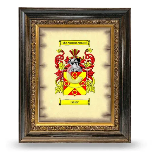 Geler Coat of Arms Framed - Heirloom