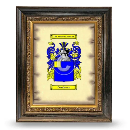 Gendreau Coat of Arms Framed - Heirloom