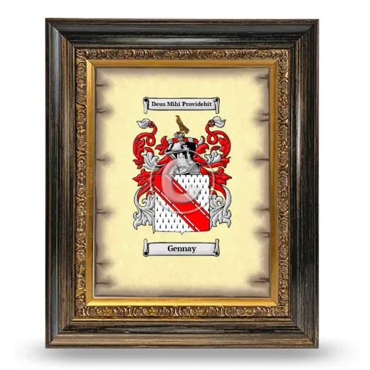Gennay Coat of Arms Framed - Heirloom