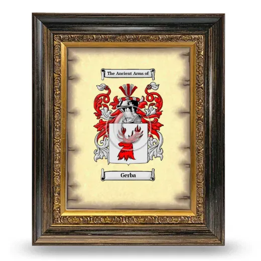 Gerba Coat of Arms Framed - Heirloom
