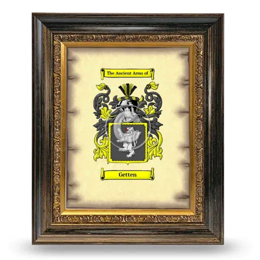 Getten Coat of Arms Framed - Heirloom