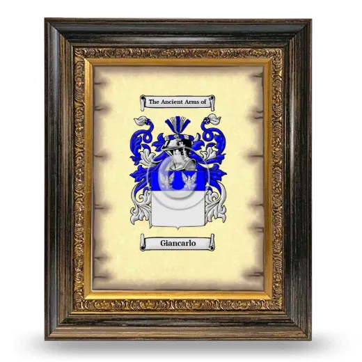 Giancarlo Coat of Arms Framed - Heirloom