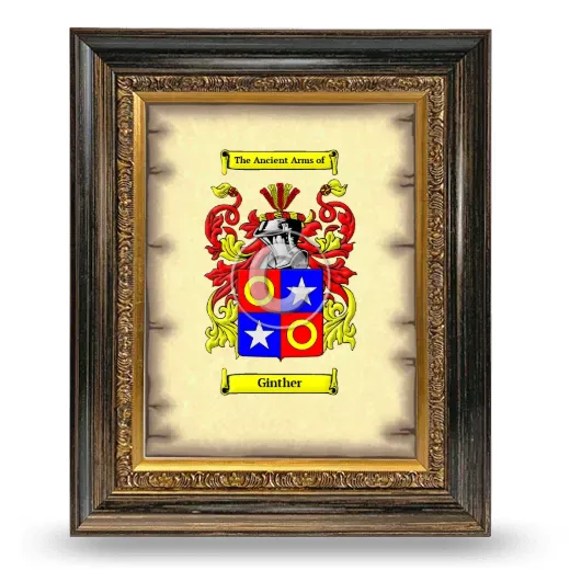 Ginther Coat of Arms Framed - Heirloom