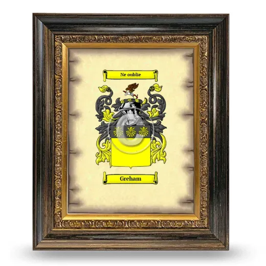 Greham Coat of Arms Framed - Heirloom
