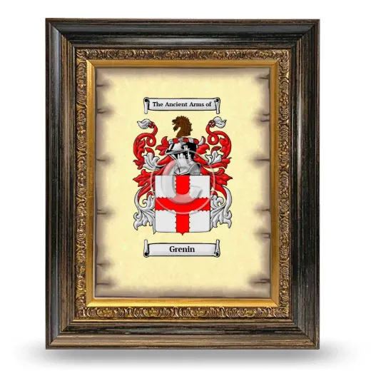 Grenin Coat of Arms Framed - Heirloom