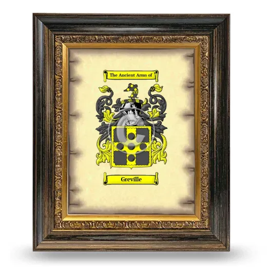 Greville Coat of Arms Framed - Heirloom