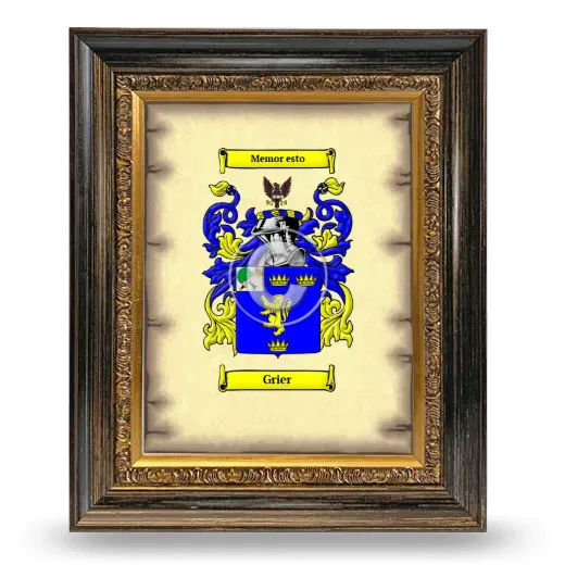 Grier Coat of Arms Framed - Heirloom