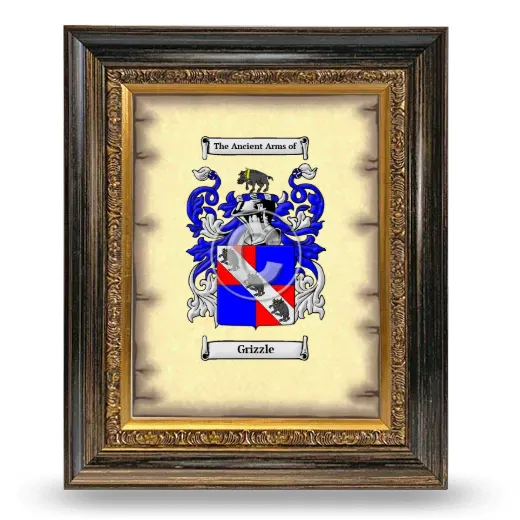 Grizzle Coat of Arms Framed - Heirloom