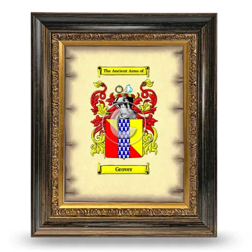 Grover Coat of Arms Framed - Heirloom