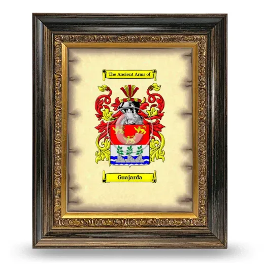 Guajarda Coat of Arms Framed - Heirloom