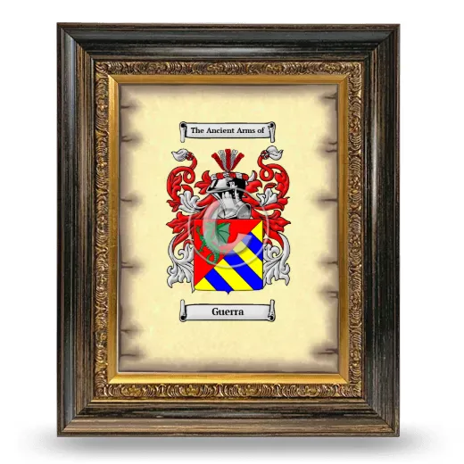Guerra Coat of Arms Framed - Heirloom