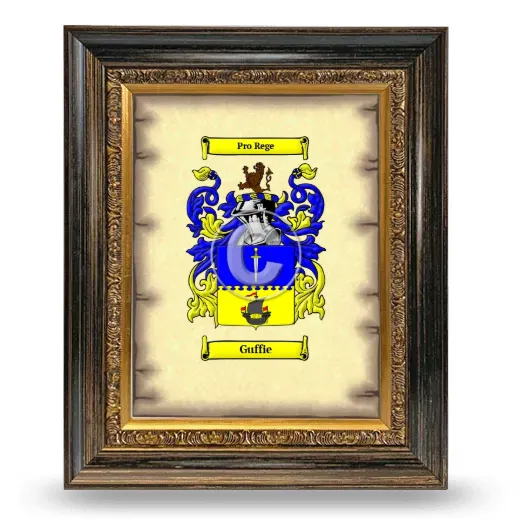 Guffie Coat of Arms Framed - Heirloom