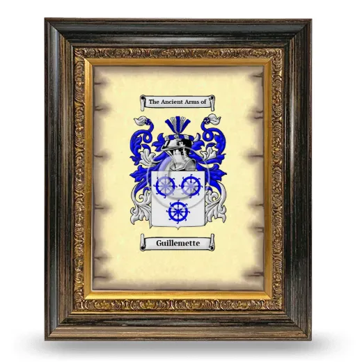 Guillemette Coat of Arms Framed - Heirloom