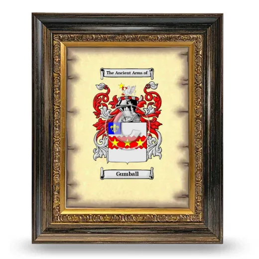 Gumball Coat of Arms Framed - Heirloom