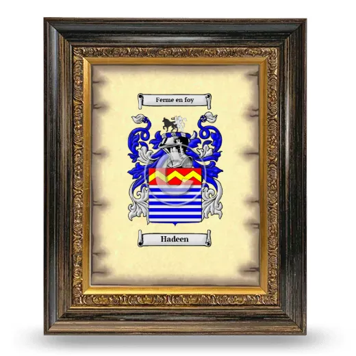 Hadeen Coat of Arms Framed - Heirloom