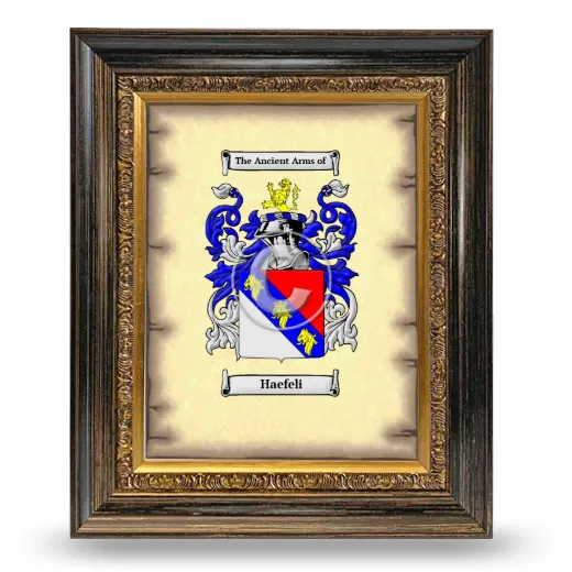 Haefeli Coat of Arms Framed - Heirloom